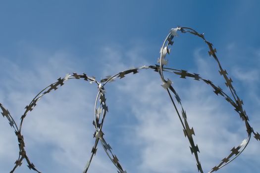 Barbed wire fence for security protection