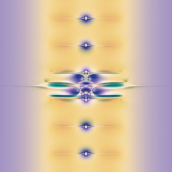 Original fractal design, abstract art, golden way