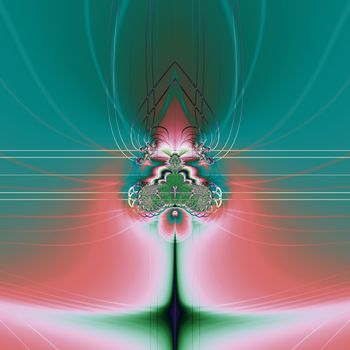 Elegant fractal design, psychedelic art, fire