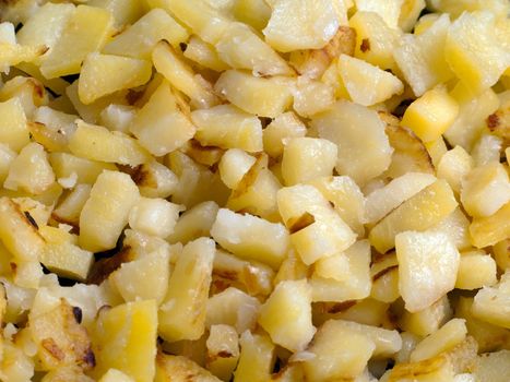 Fried potato food prepared for dinner meal eating