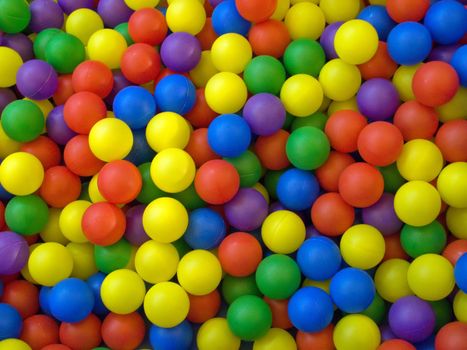 Color image of blue, green, red, yellow sport ball background