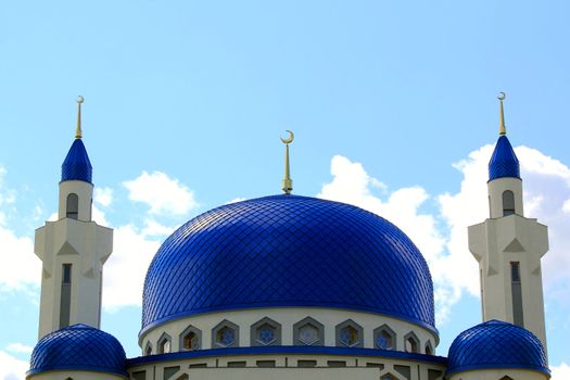 Summer landscape with Islam temple of the South Russia