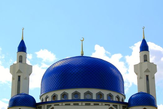 Summer landscape with Islam temple of the South Russia