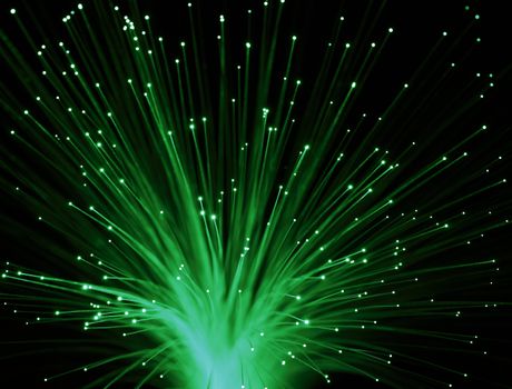 bunch of Fiber Optic dynamic flying from deep