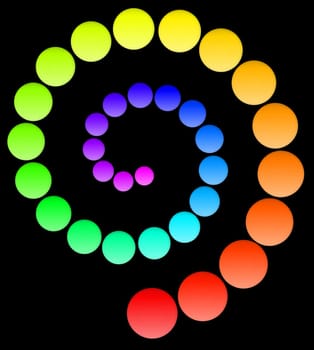 illustrated spiral of colourful circles