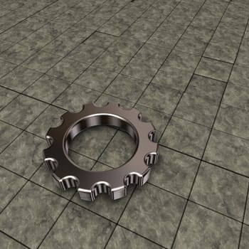 gear wheel on stone background - 3d illustration