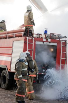 Burning fire smoke firefighter emergency service