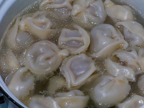 Meat dumpling pelmeni food steamed for dinner meal