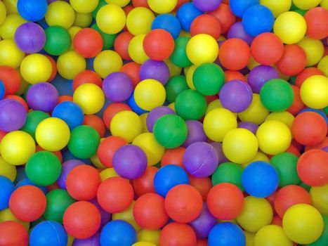 Color image of blue, green, red, yellow sport ball background