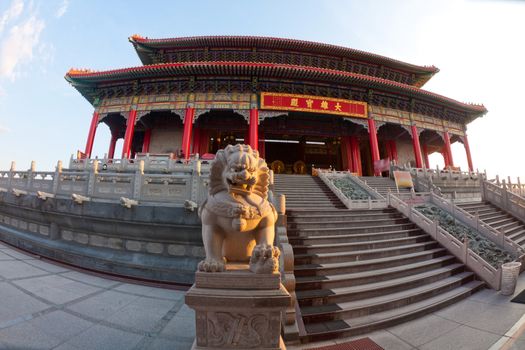 architecture of China temple with blue sky