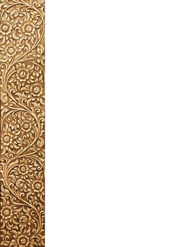 Pattern of flower carved frame on white background