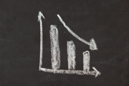 Drawing of Business chart on blackboard