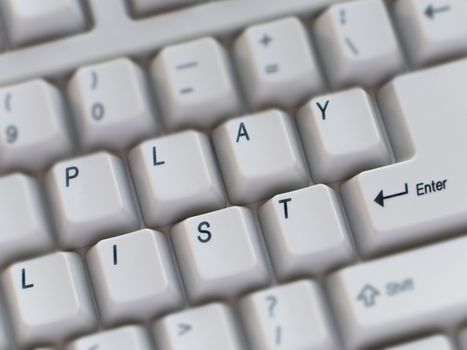 Computer keyboard key text closeup