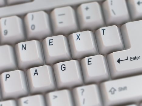 Computer keyboard key text closeup