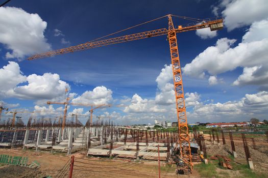 Construction area.  For the construction of large buildings.