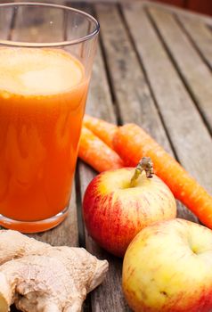 healthy juice made of freshly juiced fruits and vegetables