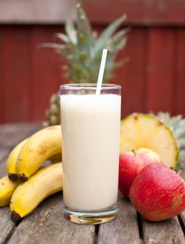 healthy juice made of freshly juiced fruits and vegetables