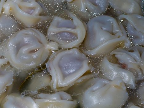 Meat dumpling pelmeni food steamed for dinner meal