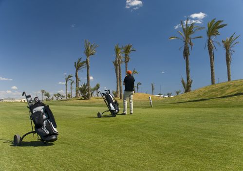 A golfer on the course