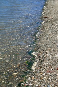 A seascape with beautiful and clear water.
