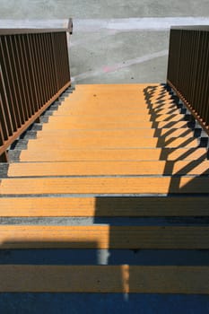 Close up of the stairs and handrails.
