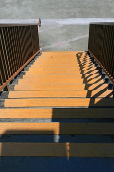 Close up of the stairs and handrails.
