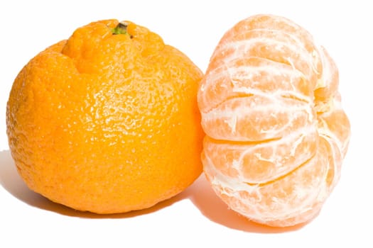 Tangerine components on a white background