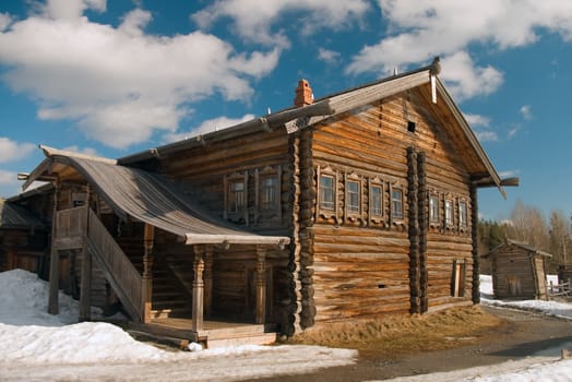 Traditional farmhouse of the north russian fishermans on White sea