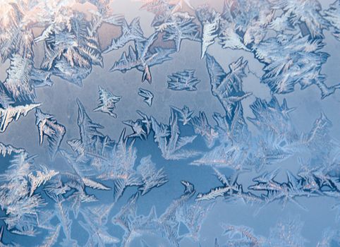 frozenned glass, Ice on window,winter icy patterns