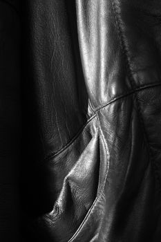 Black leather jacket (closeup)