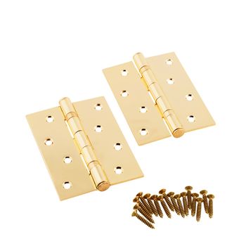 Simple door hinges isolated over white background