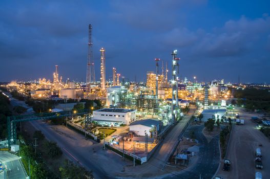 Night scene of chemical plant , Eastern of Thailand