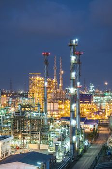 Night scene of chemical plant , Eastern of Thailand