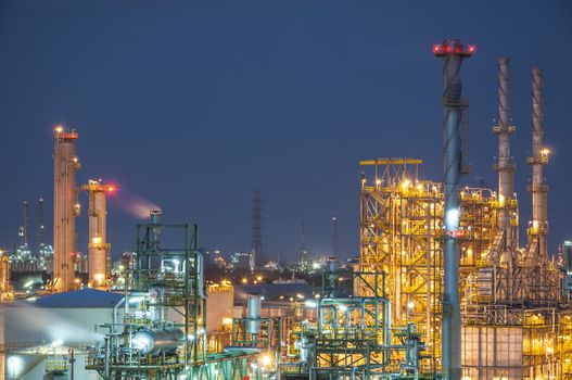 Night scene of chemical plant , Eastern of Thailand