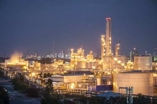 Night scene of chemical plant , Eastern of Thailand