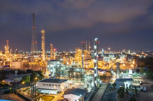 Night scene of chemical plant , Eastern of Thailand