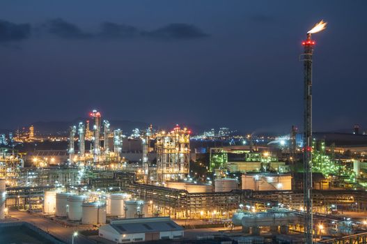 Night scene of chemical plant , Eastern of Thailand