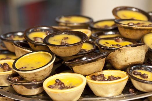 Traditional chinese red bean cakes for sale in market