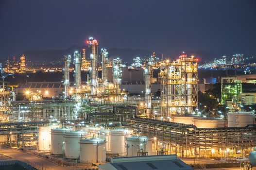 Night scene of chemical plant , Eastern of Thailand