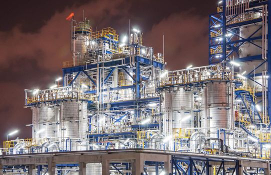 Night scene of chemical plant , Eastern of Thailand
