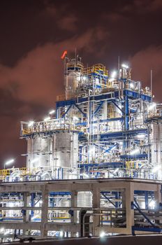 Night scene of chemical plant , Eastern of Thailand