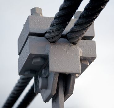 
Detail of a suspension bridge close up. Shallow depth of field.
