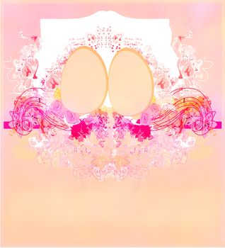 Easter Egg On floral Background