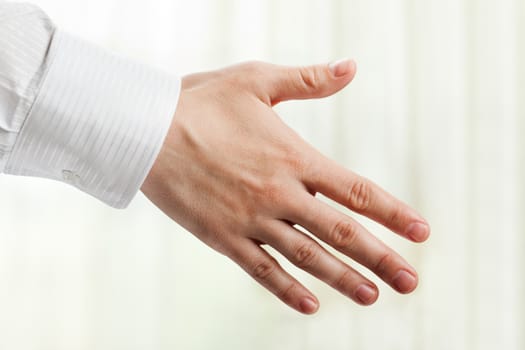 Business people hand greeting or meeting handshake