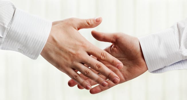 Business people hand greeting or meeting handshake