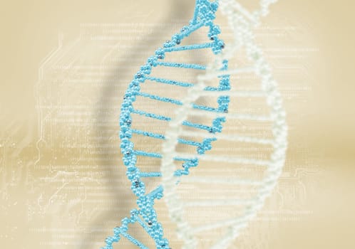 DNA helix against the colored background, scientific conceptual background