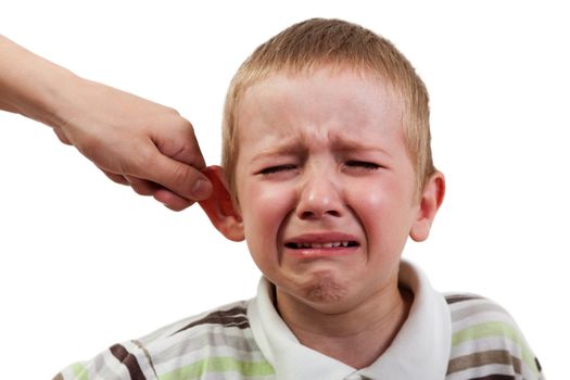 Violence and abuse - cry child pull ear punishment