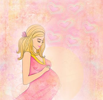Beautiful pregnant girl background