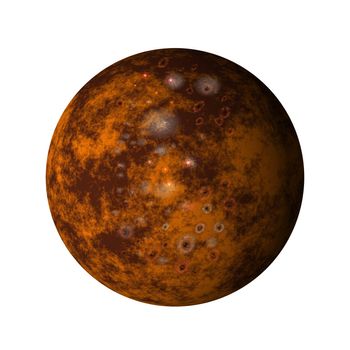 illustration of Jupiter moon callisto on isolated background