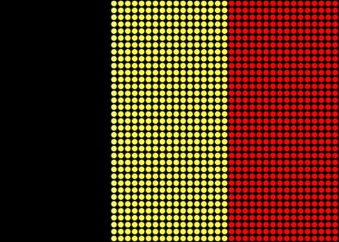Illustrated flag of Belgium made of dots